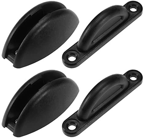 Create idea Lot de 2 butées de Porte de Caravane en Plastique - Accessoires pour Camping-Car, Bateau, Caravane - Noir