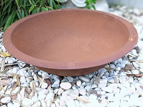 Edelrost Feuerschale mit Rand Garten Pflanzschale 40 (36+2+2) cm aus Metall 1.8mm 032130
