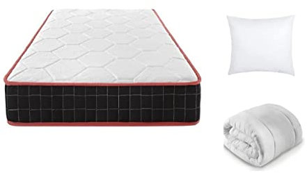IZTOSS Luxe Matelas 90x190 Epaisseur 16CM .Mousse A Mémoire - Matelas avec Couette et Oreiller pour Lit Sommier 90x190CM
