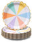 Confettiville Piatti di carta per feste, confezione da 50, piatti di carta usa e getta, bordo smerlato in lamina d'oro, pastello a righe, 22,9 cm