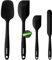 Anaeat 4-teiliges Silikon-Spatel-Set - nahtloses Design - Antihaft-Gummispatel Küchenschaber zum Backen, Kochen, Abkratzen und Mischen, hitzebeständig, BPA-frei, spülmaschinenfest (Schwarz)
