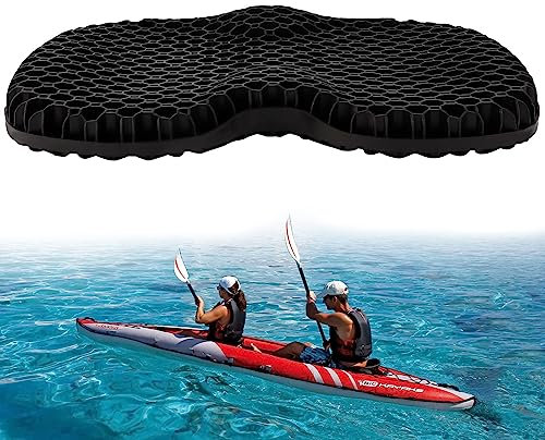 EHOTER Anti-Rutsch-Kajak-Gel-Sitzkissen, dickes wasserdichtes Ei-Sitzkissen, Kajak-Sitzpolster mit rutschfestem Bezug zum Sitzen im Kajak, aufblasbares Kajak, Kanu und Boot, Kajak, Zubehör für