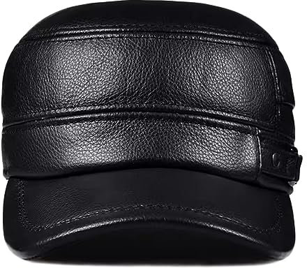 ZMNKH Military Cap Herren Army Cap Leder Basecap Vintage Sports Outdoor Kappe Schirmmütze Baseballmütze Ledermütze