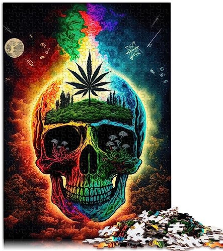 Totenkopf Puzzle mit 1000 Teilen für Papppuzzles für Erwachsene und Kinder ab 12 Jahren, Puzzle Lernspiele für Erwachsene und Kinder, 26 x 38 cm.