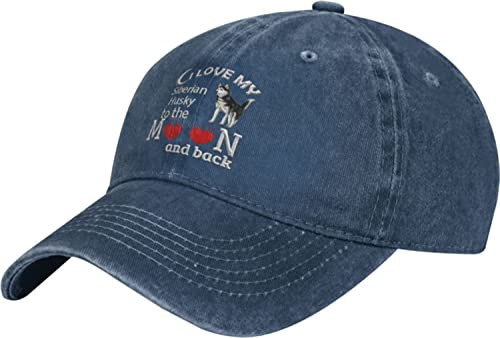 501 Baseball Cap Ich Liebe Den Siberian Husky-Hund Golf Caps Unisex Baseballmütze Mode Baseballkappe Für Außenbereich Running Reisen