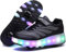HUSKSWARE Kinder Sneaker Jungen Mädchen Sneaker 2 Räder Party Geburtstag Weihnachten, Schwarz 37
