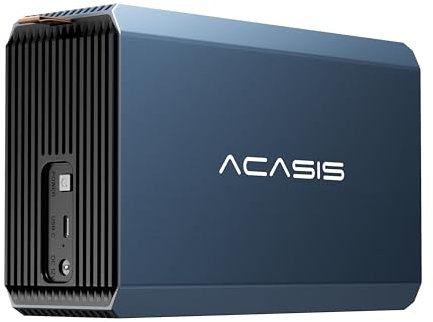 ACASIS Externe Festplatten-RAID-Gehäuse mit 2 Einschüben für 6,3/3,5 Zoll SATA HDD/SSD mit USB 3.0, unterstützt RAID 0/1/JBOD/SPAN, max. 6 Gbit/s unter UASP, 36 TB Kapazität Raid-Gehäuse