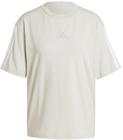 adidas Damen Essentials 3-Stripes Boyfriend T-Shirt, Wonder Alumina/White, XS