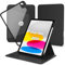 CACOE Funda Compatible con iPad 10ª Generación 2022 10,9 Pulgadas 2022，con Soporte para Pencil, Carcasa Soporte Rotación de 360 Grados Protectora Respaldo Clara, Negro