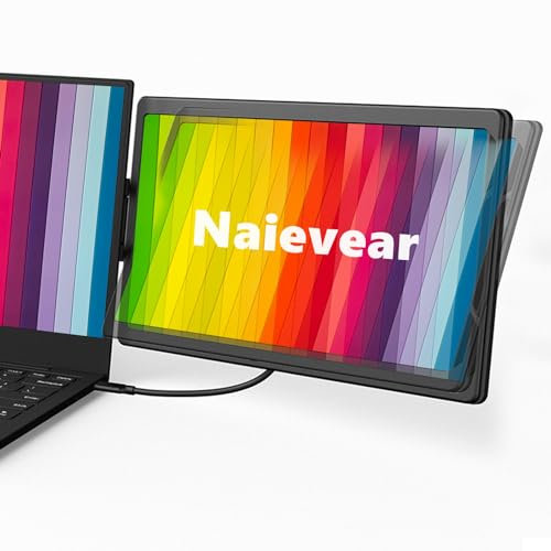 Naievear Monitor portátil, 13.3 pulgadas, 1920 × 1080P, FHD, IPS, monitor de pantalla para laptop / PC / Mac / PS3/4/5/Xbox/teléfono