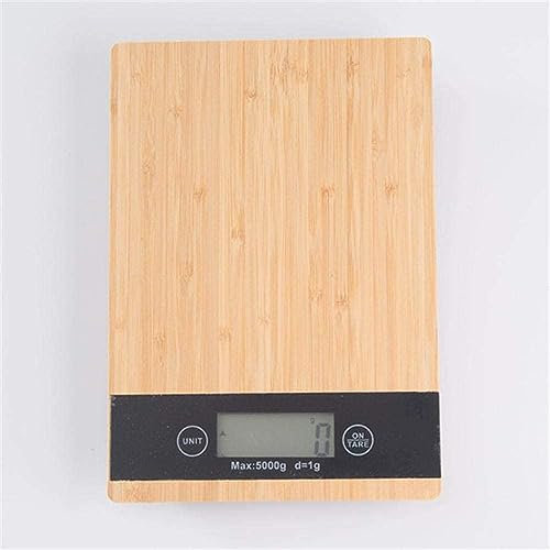 Balance alimentaire carrée en bois écologique, cuisine, balance nutritionnelle intelligente, café domestique, balance électronique LED, balance de cuisson en bambou 5Kg/1G