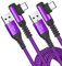 AviBrex USB C Kabel 3.1A Schnellladung [2Stück 2M], Ladekabel USB C Winkel Type C Kabel Nylon für i Phone 15 16 Pro Max,Samsung Galaxy S25 S24 S23 S22,S21,S20 S10 S9,S8,Note20,M31 M30s,A71 A52 A51