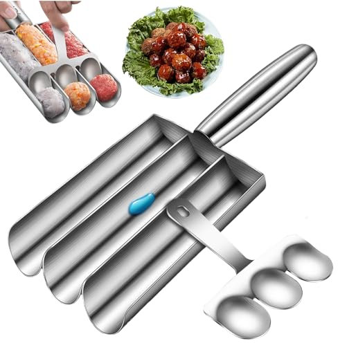 SZSMW Polpette - Polpette Stampo - Macchina per Polpette - Adatto per Preparare Polpette, Polpette di Pesce, Polpette di Verdure O Palline di Gelato (con Spatola Piccola)