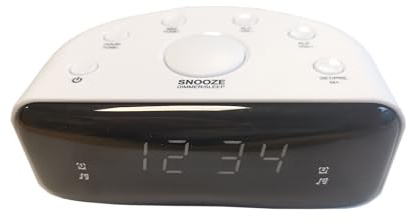 Technoline WT469 Radiowecker mit 2 x Weckalarm (Radio oder Alarmton), Lautstärkeregler, Quarzuhr