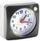 Small Travel Alarm Clock, Silent Analogue Non Ticking Clocks with Snooze Nightlight Function Bedside No Tick Quiet Large Display Mini Alarm Clock for Heavy Sleepers, glow in the dark, 6cm Black