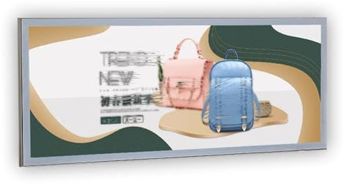 XILYZMO Panneau Publicitaire Slim, Type Suspension D'étagère Cadre Panneau D'affichage, Magnétique LED Cadre d'affiche, Affichage Photo Magasin d'affaires Supports D'enseigne(89.8x35cm)