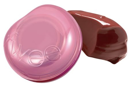 fwee Glowy Jelly Pot | Dewy Jelly Lip & Blush Color, Tinted Glow Jelly Balm, Dewy Buildable Finish – Caramelized (Rosy Brown) | 0.14 oz