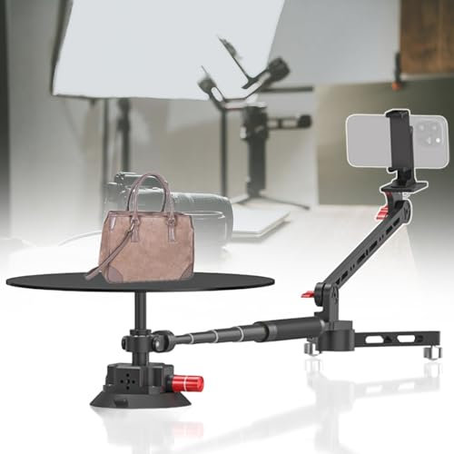 pealiritansemen Drehbares Kamera-Rig, Panorama-Aufnahmeplattform/Kamera-Slider Mit Saugnapfbasis Für Produktfotografie, Mit 43,3-Zoll-Verlängerungsstangen Und Drehteller Mit 30 cm Durchmesser