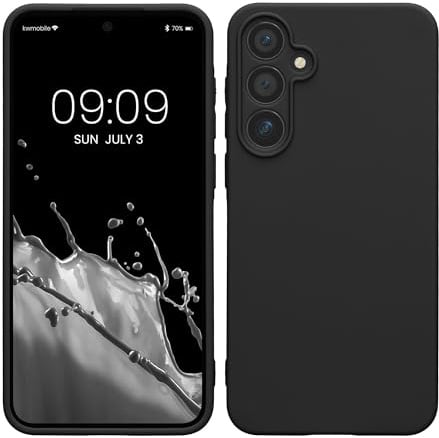 kwmobile Handyhülle für Samsung Galaxy A55 5G Hülle - weiches Handy Silikon Case - Schutzhülle Cover - Schwarz