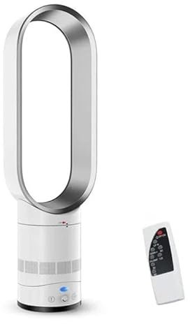 18 Inch Tower Fan, Bladeless Fan Oscillating 80°, Portable Air Purifier Standing Fans, with Remote Control, 8H Timer, 8 Speeds, LED Display One Button Switch, Indoor Home Bedroom Office (grey)