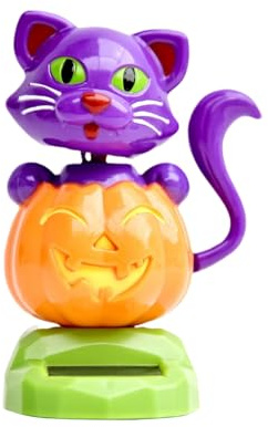 Jouet en Forme de animée pour Chat – Décoration d'halloween pour Tableau de Bord – Figurine Solaire oscillante | Affichage Mobile Miniature avec capteur de lumière intégré, décoration