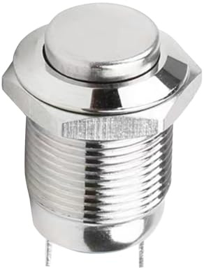 Pequeño Botón Pulsador - 12mm Con Reinicio Automático Multifuncional Arranque - Botón Electrónico Industrial Metálico | Para Hogar Electrónica Taller Equipo Máquina Exterior Automotriz