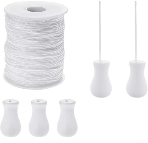 Marchfunny Starke weiße Vorhangschnur, 1,5 mm dick, hochfestes Polymer, 100 m Rolle, für vertikale Jalousien und Jalousien