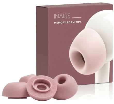 INAIRS Foam Tips – für Apple AirPods Pro (1. & 2. Gen.) – 5 Paar Kopfhörer Aufsätze, Small, Rosa