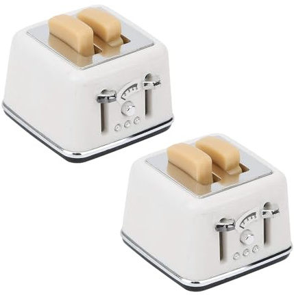 Qisuw Detailed Miniature Toaster Model Figure for 1/12 Doll House Scene Safe Kids Play Kitchen Accessory Display Decoration Parent Child Interaction Toy