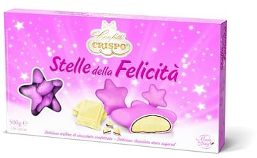 CONFETTI STELLINE ROSA PERLATO AL CIOCCOLATO BIANCO 500GR CRISPO