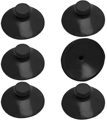 sourcing map Hogar De Pared De Goma De Forma Redonda Acoplable Ventosa De 20 Mm Negro Dia 6 Pcs