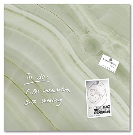 SIGEL GL321 Premium Glas-Magnetboard 48 x 48 cm Green-Mineral-Optik, hellgrün / Magnettafel Artverum - weitere Designs