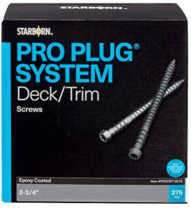 Pro Plug System Screws -Epoxy, #10 x 2-3-4, Star Drive, 375 Pieces for 100 sq ft of Decking or 250 Lineal Feet of Trim