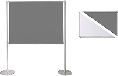 NORDWEST Handel AG Ultradex Stellwand 749228 150x120cm Filz/Whiteboard Tellerfuß ws/gr
