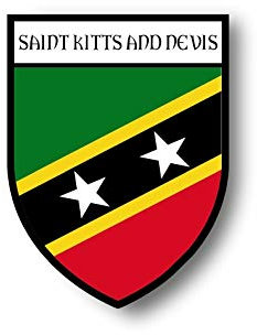 Akachafactory Aufkleber Sticker autoaufkleber Wappen Flagge flaggen Fahne st Kitts Nevis