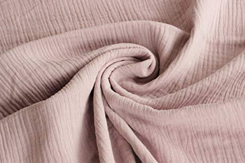 Baumwolle Musselin/Double Gauze Sabbertuch/Spucktuch Uni divers. Farben - 0,5 Meter - 130 cm Breit (012 Nude)