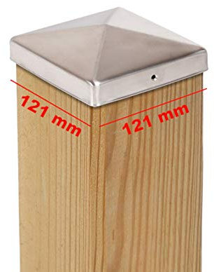 5 x PFOSTENKAPPE PYRAMIDE 121 x 121 MM EDELSTAHL