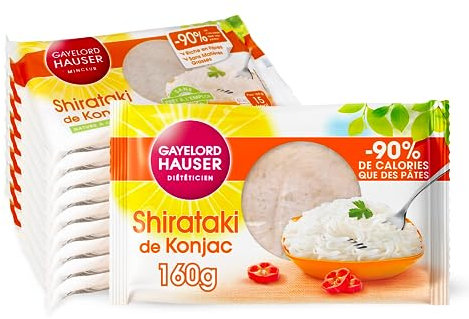 GAYELORD HAUSER - Konjac - Shirataki de Konjac - Nature - Sans Rinçage - Prêt à l'Emploi - 10 Paquets de 160 g