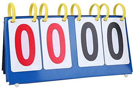 VGEBY1 Anzeigetafel, 3/4 Stellige Tragbare Anzeigetafel mit Tischplatte Einfacher Flip Score für Jeden Sport Tischtennis Basketball(4-Digit) Andere Ballsportartikel