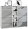 Vladon Highboard Cuba V3, Made in Germany, Weiß matt/Avola-Anthrazit - Moderne Anrichte mit 12 Fächern (130,5 x 105,5 x 35,5 cm)