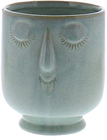 HomArt Celia 9675-14 Cachepot Keramik groß blaugrün 14 cm hoch