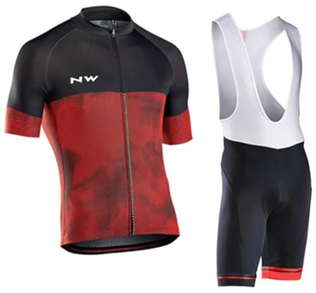Moxilyn Set di maglia da ciclismo a maniche corte per uomo, maglia da ciclismo, maglia a maniche corte + pantaloni da ciclismo con gel 9D, originale in garza e pantaloni da ciclismo