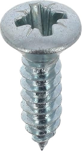 Vis à Tôle Tête Fraisée Bombée Pozidrive, 4.2mm x 16mm, DIN 7983, Zinc Blanc, Lot de 50