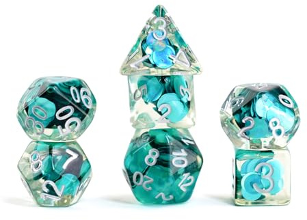 FanRoll by Metallic Dice Games DND-Würfel-Set, Kunstharz, 16 mm, Meerjungfrauenschuppen, Rollenspielwürfel für Dungeons und Dragons
