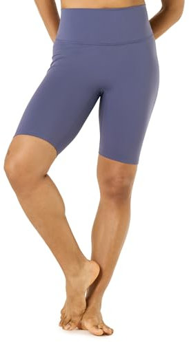 LAPASA Damen Sportshorts Taschen Kurz Leggings Yoga Shorts Hoher Bund L52A1 (Ohne Taschen: Stahlblau, L)