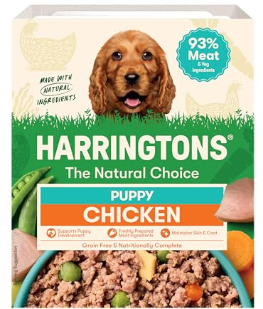 Harringtons Complete Wet Puppy Food Trays Mixed Pack 6x380g | 93% Meat & Veg - Made with All Natural Ingredients - Freshly Prepared Meat Ingredients - Supports Puppy Development