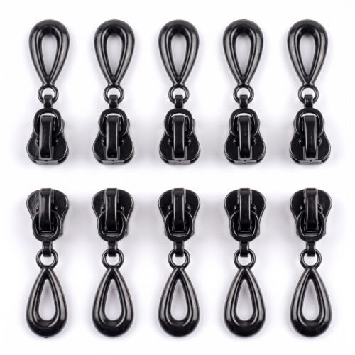 10 Reißverschluss Zipper 5mm Tropfenform Schieber Farbwahl Profilreißverschluss