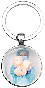 Porte-clés en verre - Wc Papier, silverl