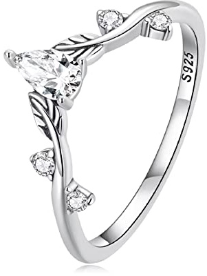 Qings Weinrebe Wasser Tropfen Ring Mode Persönlichkeit Frauen S925 Zweig Ring für Frau und Tochter