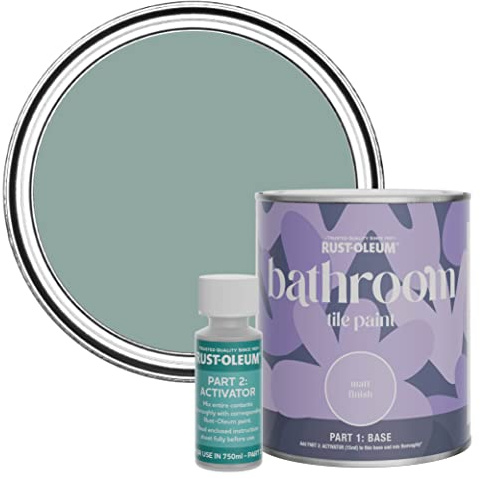 Rust-Oleum Blue Water-Resistant Bathroom Tile Paint in Matt Finish - Gresham Blue 750ml